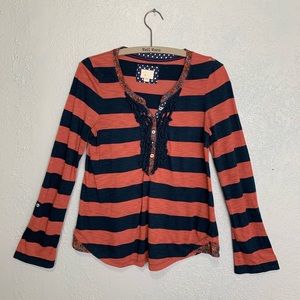Anthropologie Postmark rugby style striped shirt